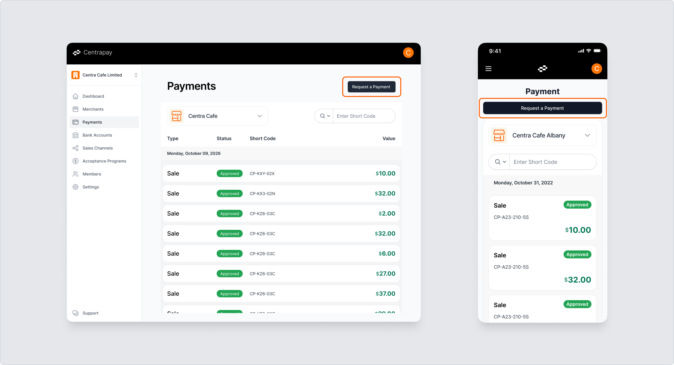 Accessing Nomad from the Payments section