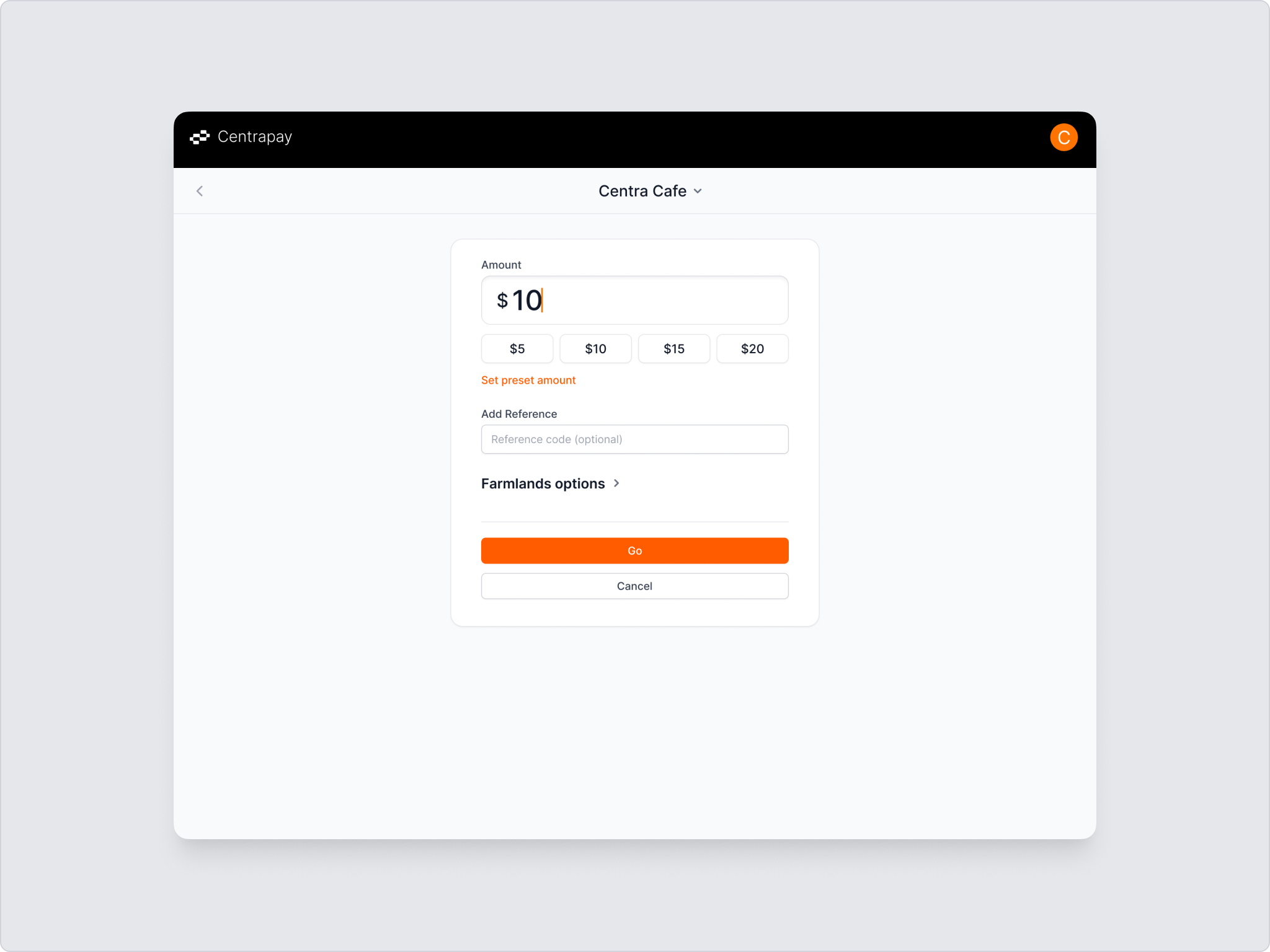 Entering a payment amount on desktop