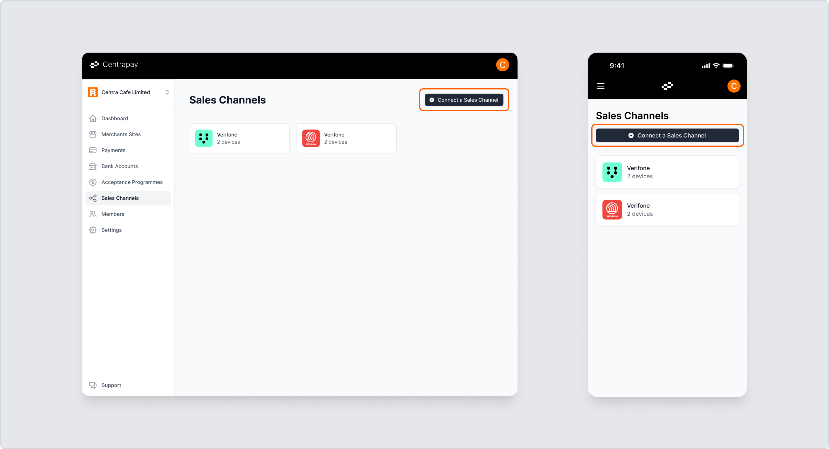 Connect a Sales Channel button