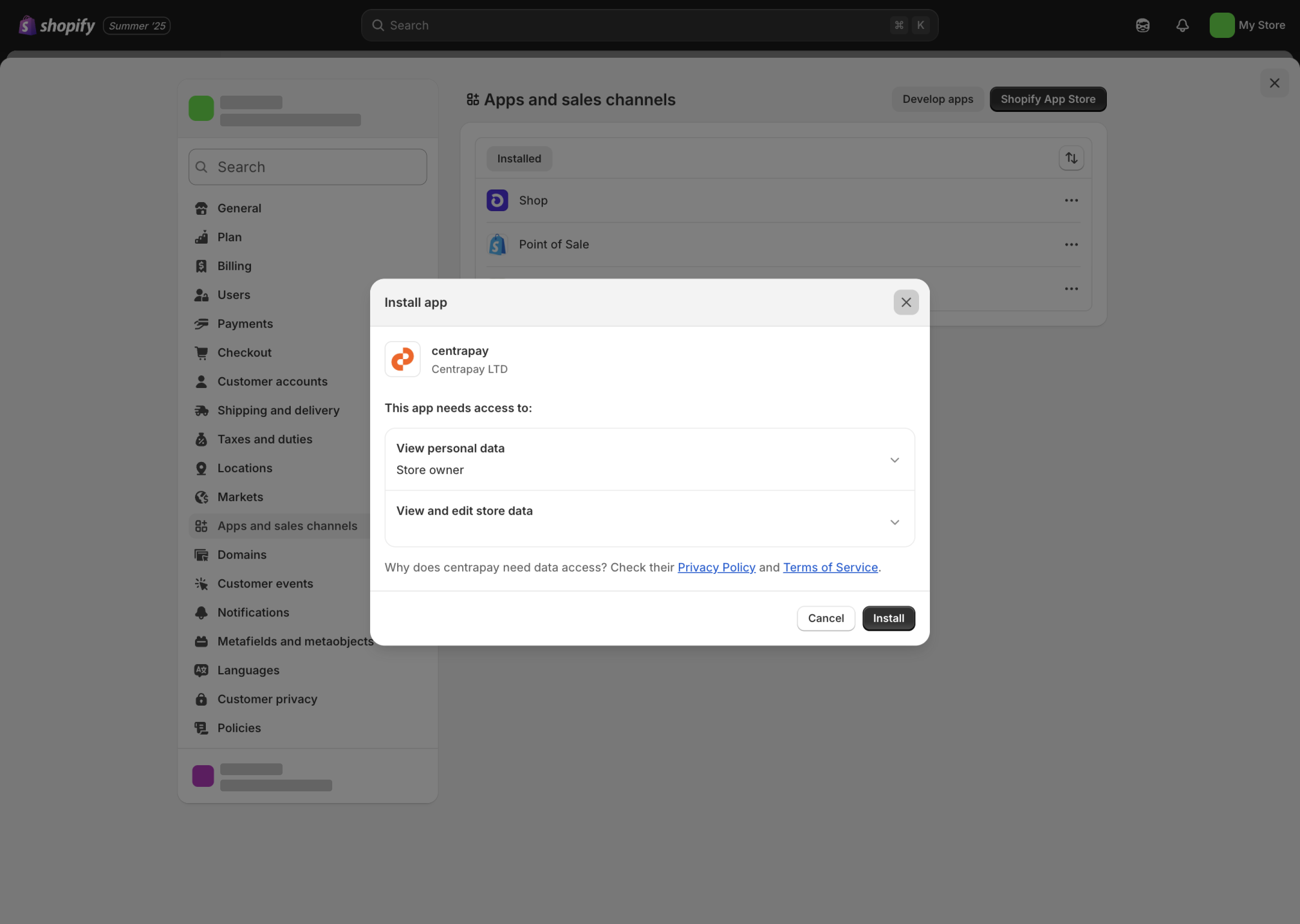 Install Centrapay App