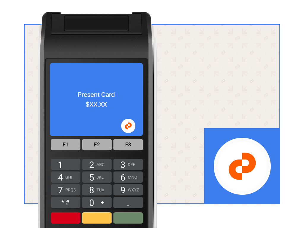 Illustration of payment terminal displaying Centrapay icon